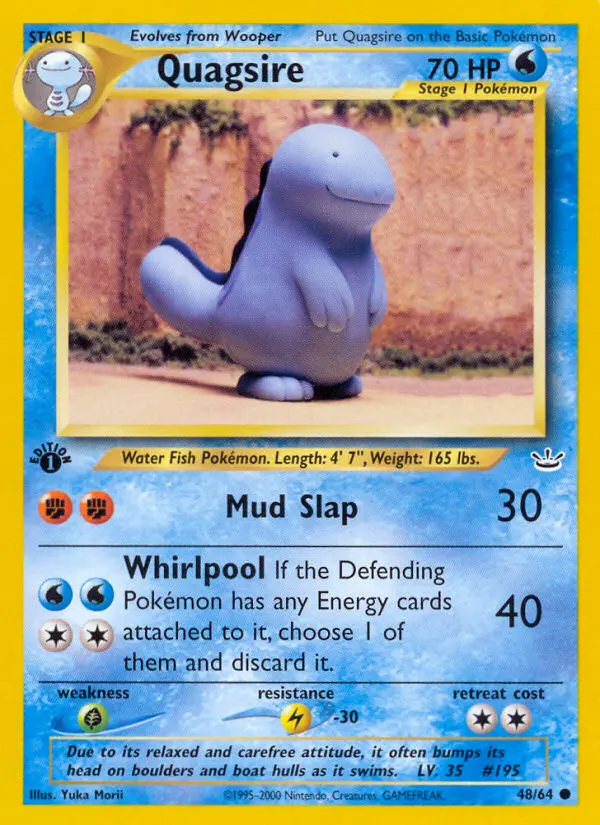 Quagsire Common rarity Neo Revelation Pokémon card price — $10.84