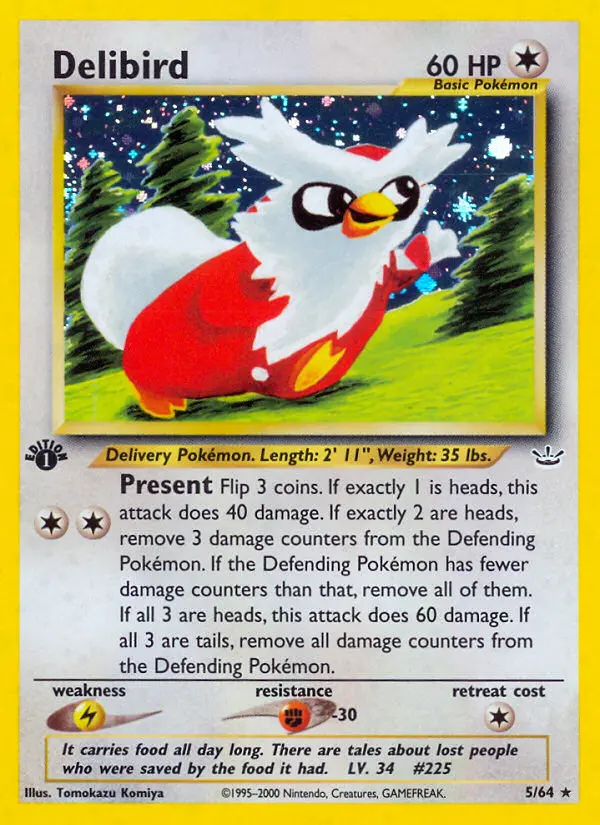 Delibird Rare rarity Neo Revelation Pokémon card price — $89.72