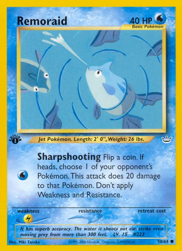Remoraid Common rarity Neo Revelation Pokémon card price — $1.88