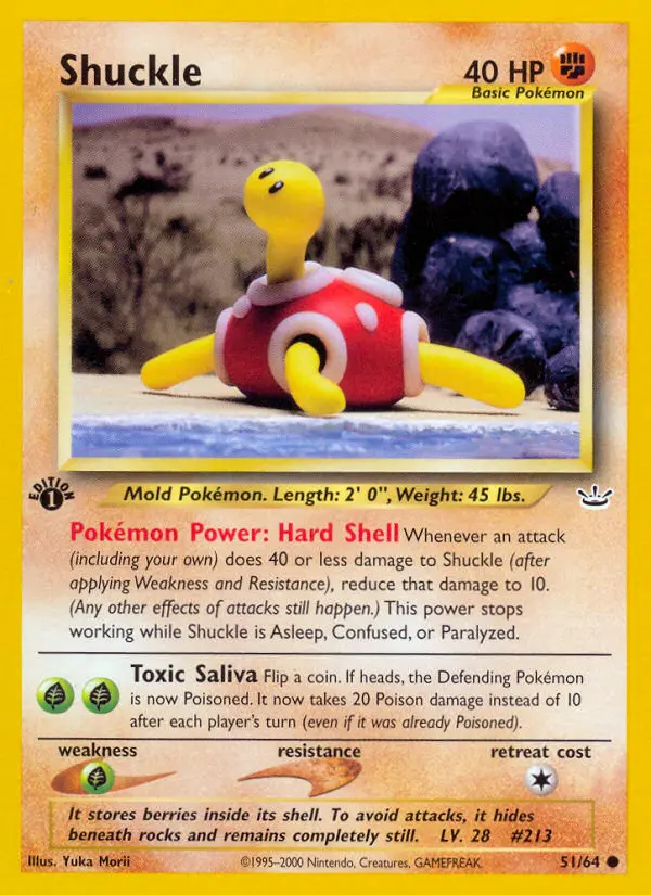 Shuckle Common rarity Neo Revelation Pokémon card price — $17.48