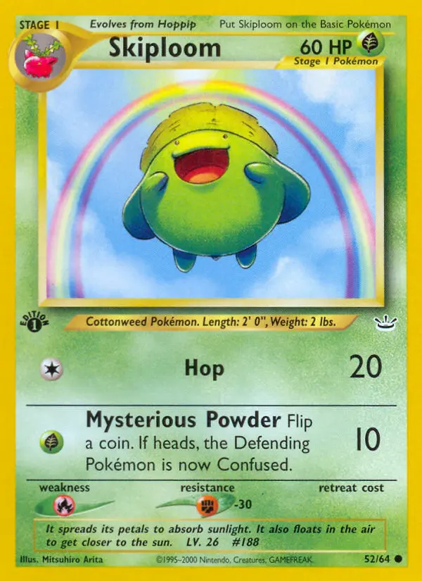 Skiploom Common rarity Neo Revelation Pokémon card price — $3.42