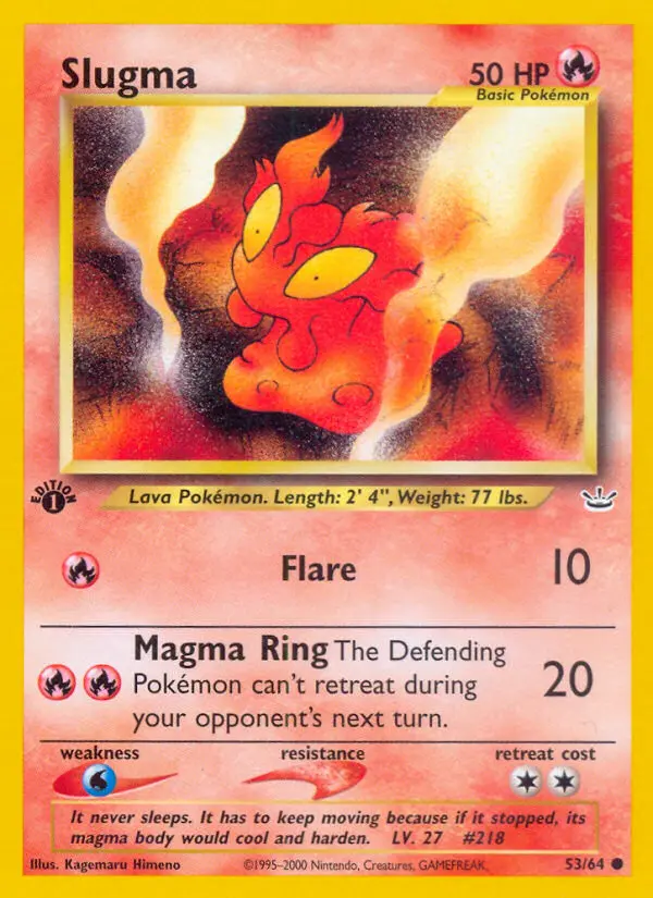Slugma Common rarity Neo Revelation Pokémon card price — $2.04