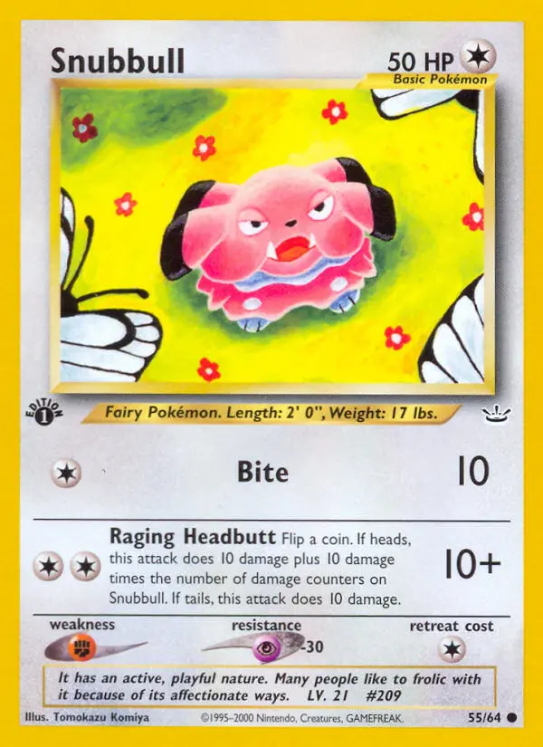 Snubbull Common rarity Neo Revelation Pokémon card price — $3.26