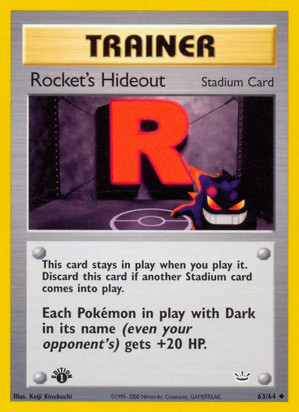 Rocket's Hideout Uncommon rarity Neo Revelation Pokémon card price — $39.26