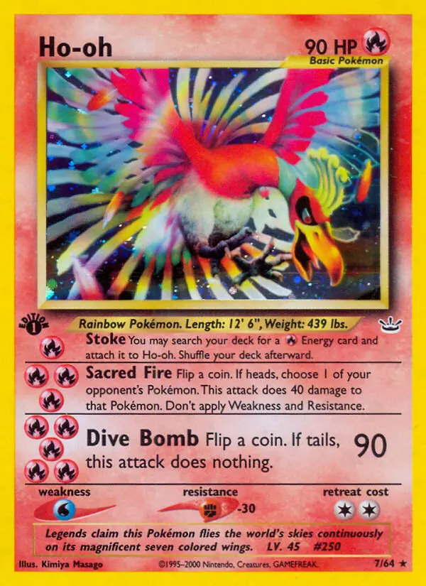 Ho-oh Rare rarity Neo Revelation Pokémon card price — $488.52