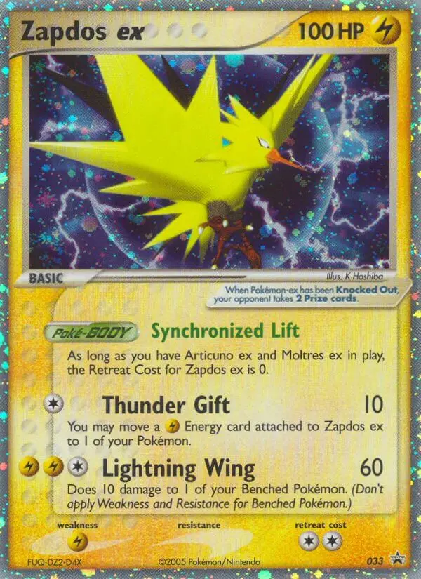 Zapdos ex Common rarity Nintendo Black Star Promos Pokémon card price