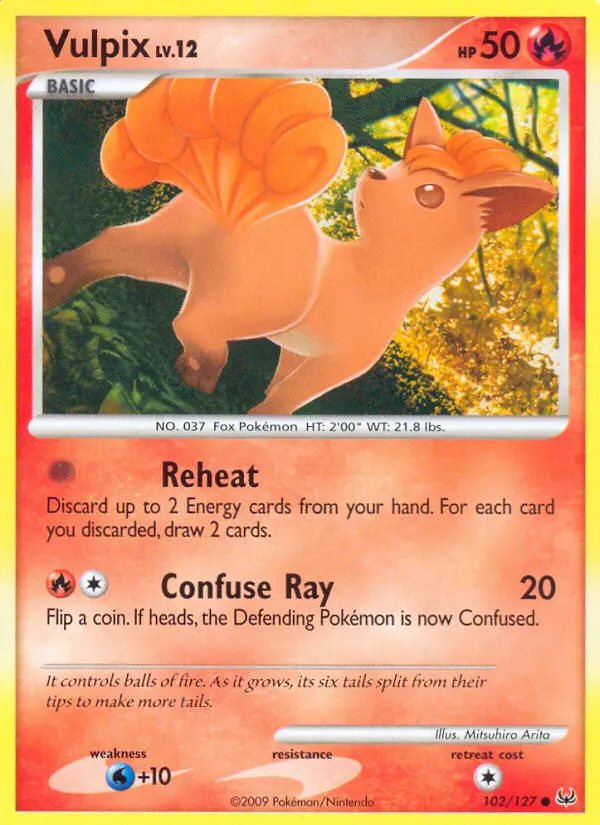 Vulpix Common rarity Platinum Pokémon card price — $15.50