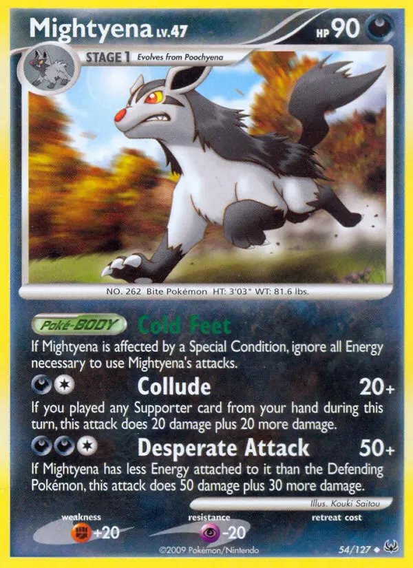 Mightyena Uncommon rarity Platinum Pokémon card price — $9.12
