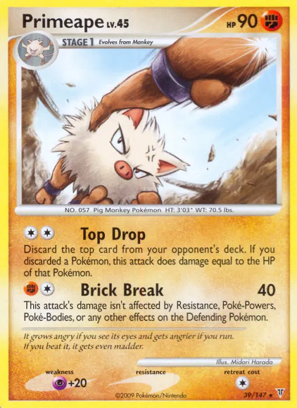 Primeape Rare rarity Supreme Victors Pokémon card price — $1.81