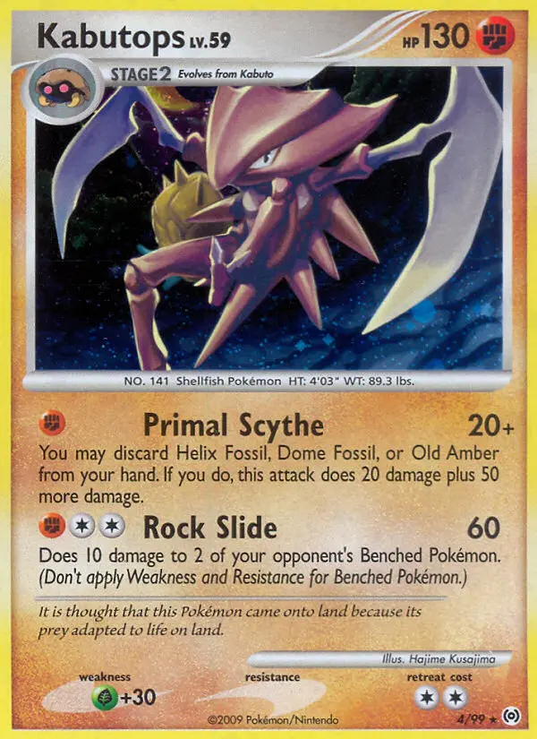 Kabutops Holo Rare rarity Arceus Pokémon card price — $17.25