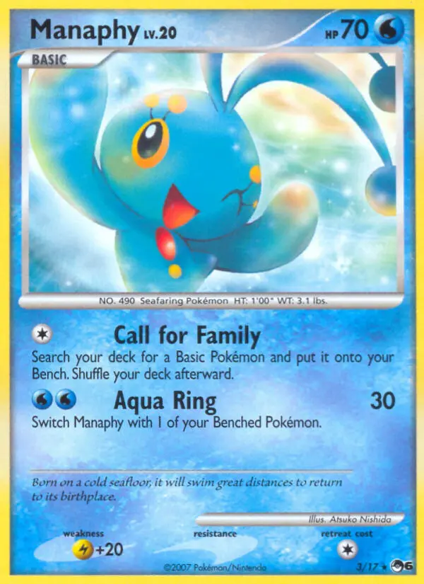 Manaphy Rare rarity POP Series 6 Pokémon card price — $8.69
