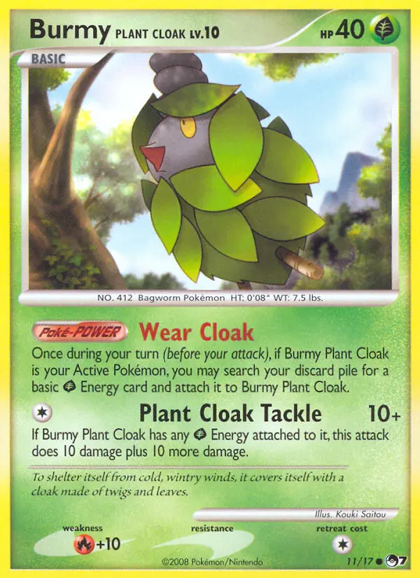 Burmy Plant Cloak Common rarity POP Series 7 Pokémon card price — $1.29