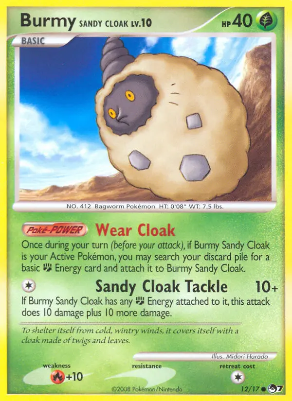 Burmy Sandy Cloak Common rarity POP Series 7 Pokémon card price — $1.45