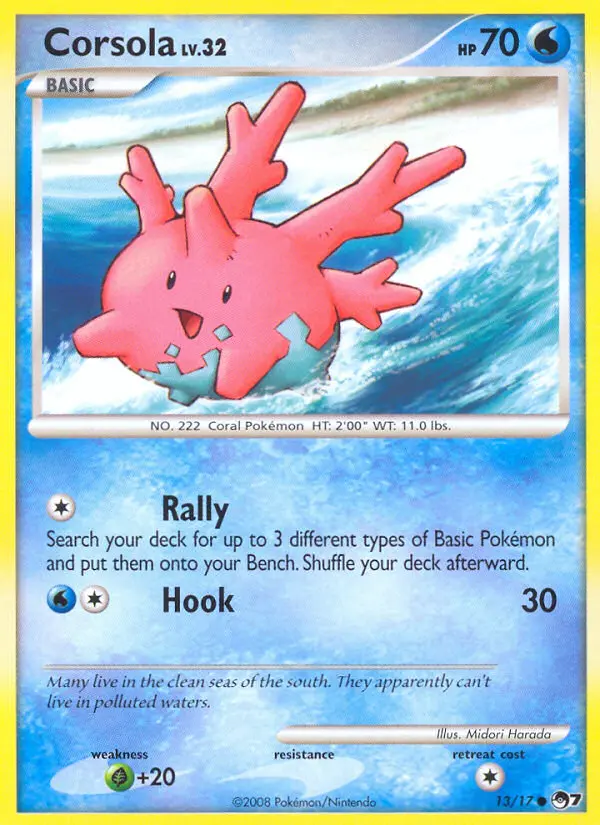Corsola Common rarity POP Series 7 Pokémon card price — $2.09