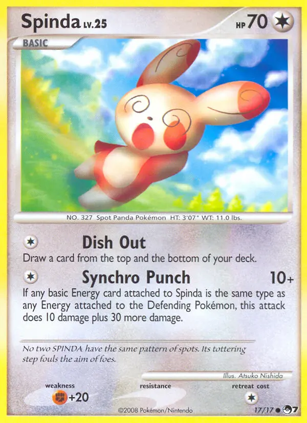Spinda Common rarity POP Series 7 Pokémon card price — $2.92