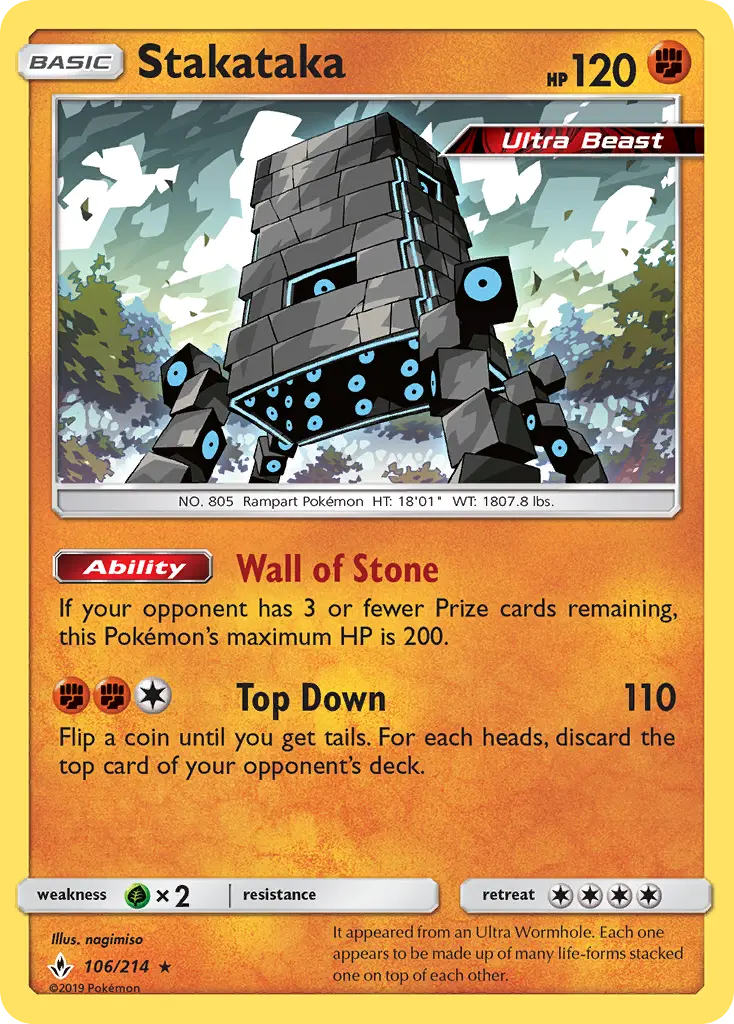 Stakataka Rare rarity Unbroken Bonds Pokémon card price — $6.71