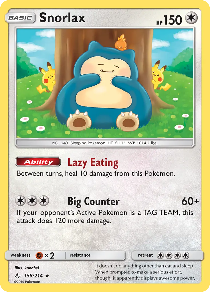Snorlax Rare rarity Unbroken Bonds Pokémon card price — $80.32
