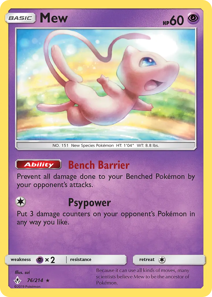 Mew Rare rarity Unbroken Bonds Pokémon card price — $17.10
