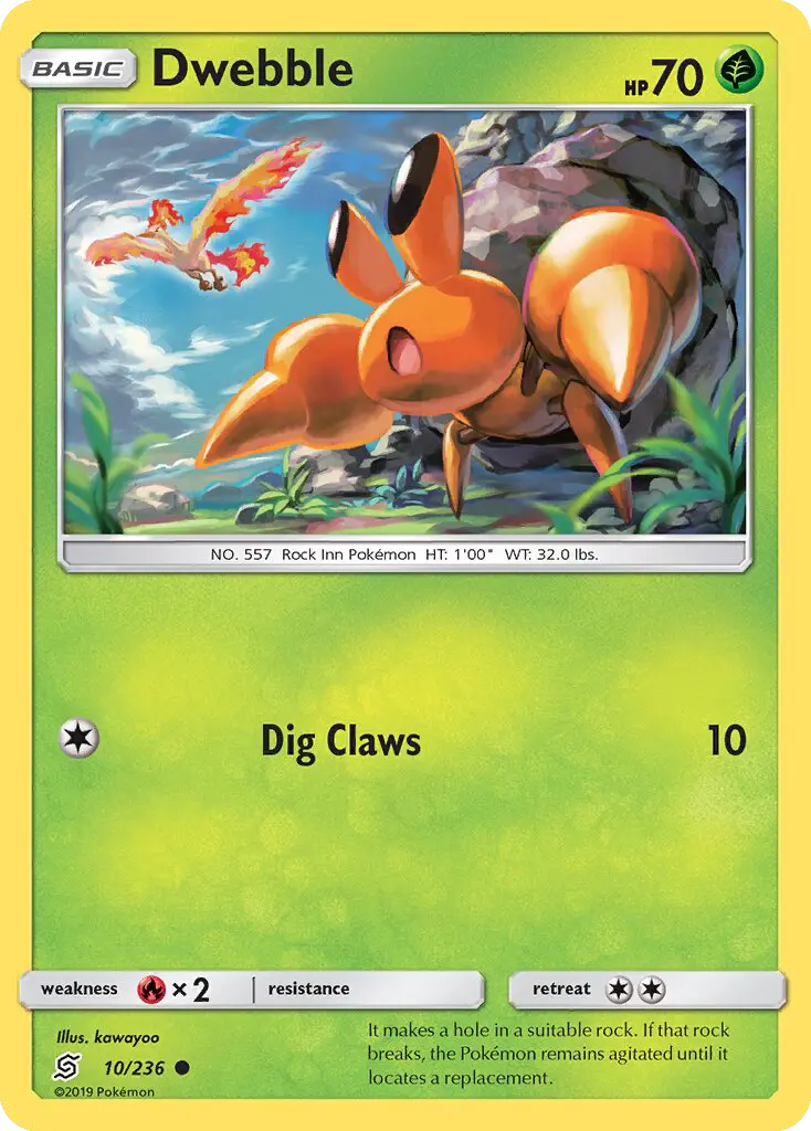 Dwebble Common rarity Unified Minds Pokémon card price — $8.87