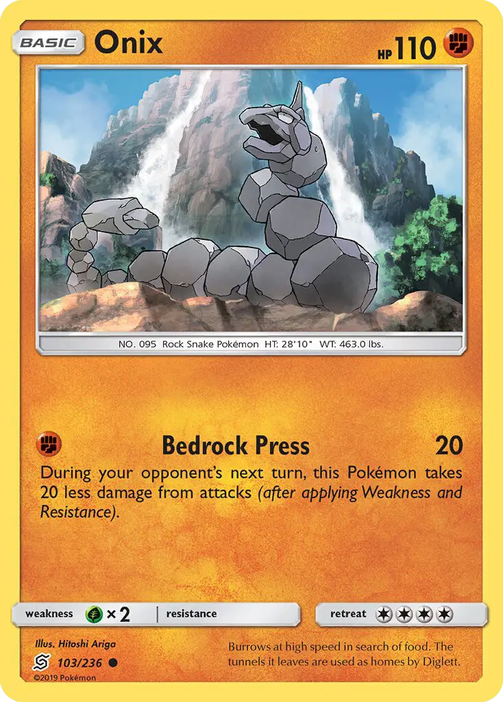 Onix Common rarity Unified Minds Pokémon card price — $0.33