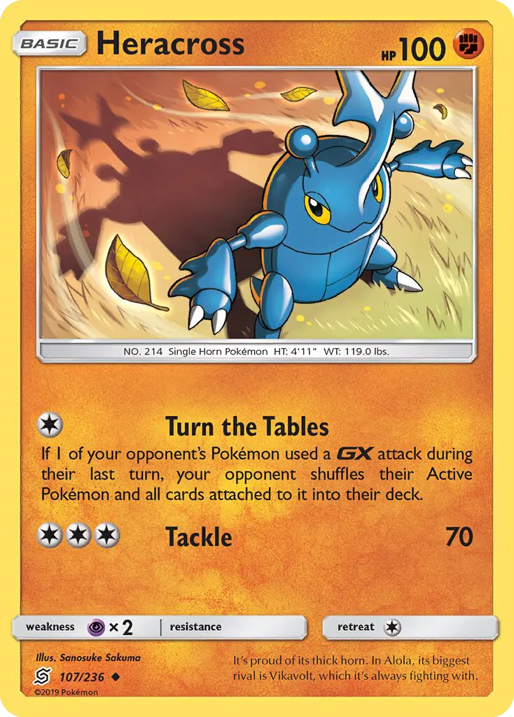 Heracross Uncommon rarity Unified Minds Pokémon card price — $0.65