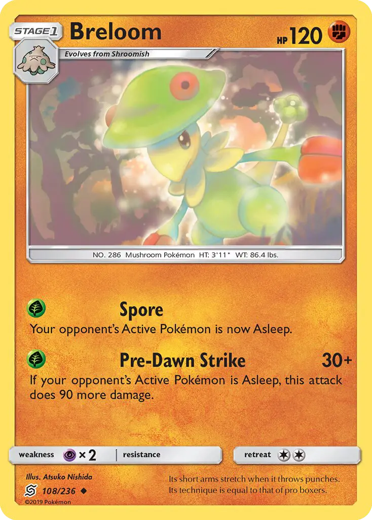 Breloom Uncommon rarity Unified Minds Pokémon card price — $0.43