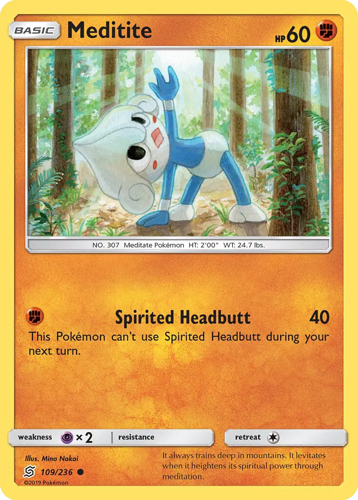 Meditite Common rarity Unified Minds Pokémon card price — $0.38