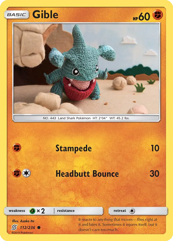 Gible Common rarity Unified Minds Pokémon card price — $5.75