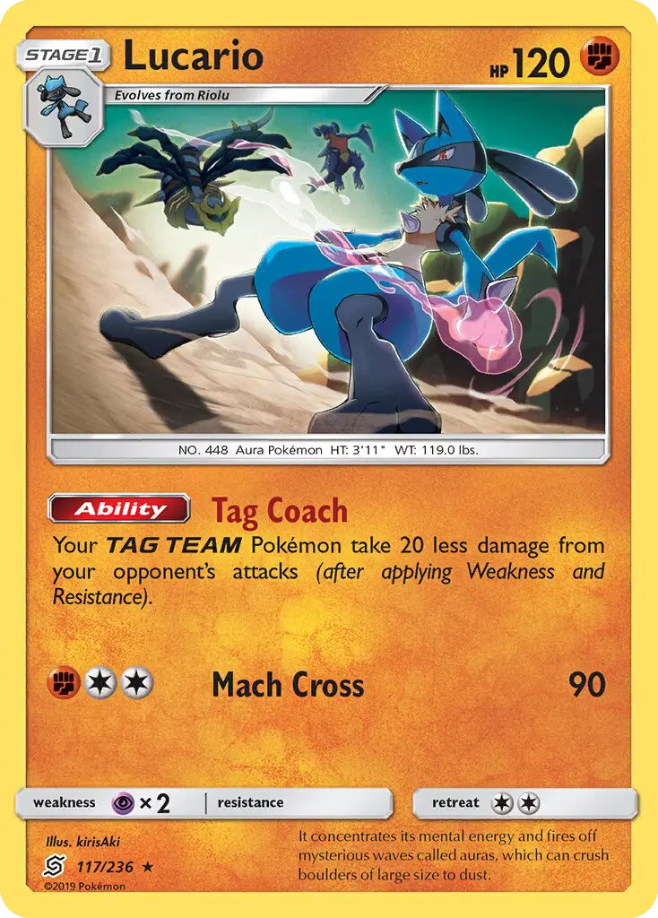 Lucario Rare rarity Unified Minds Pokémon card price — $20.79