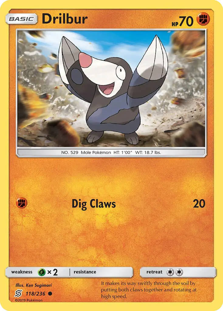Drilbur Common rarity Unified Minds Pokémon card price — $0.29