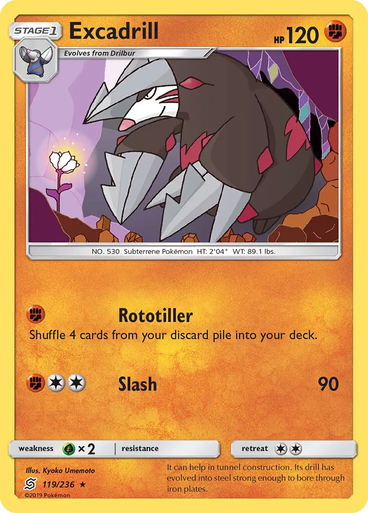 Excadrill Rare rarity Unified Minds Pokémon card price — $0.53