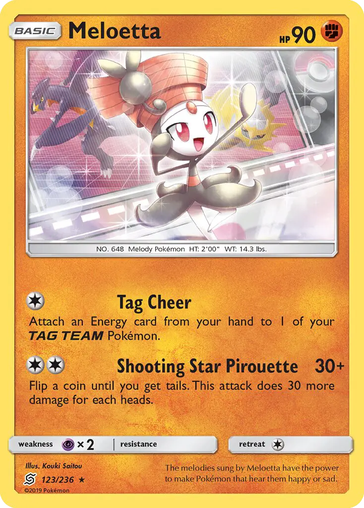 Meloetta Rare rarity Unified Minds Pokémon card price — $1.10