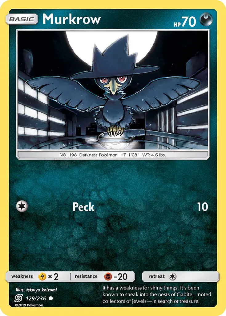 Murkrow Common rarity Unified Minds Pokémon card price — $0.46