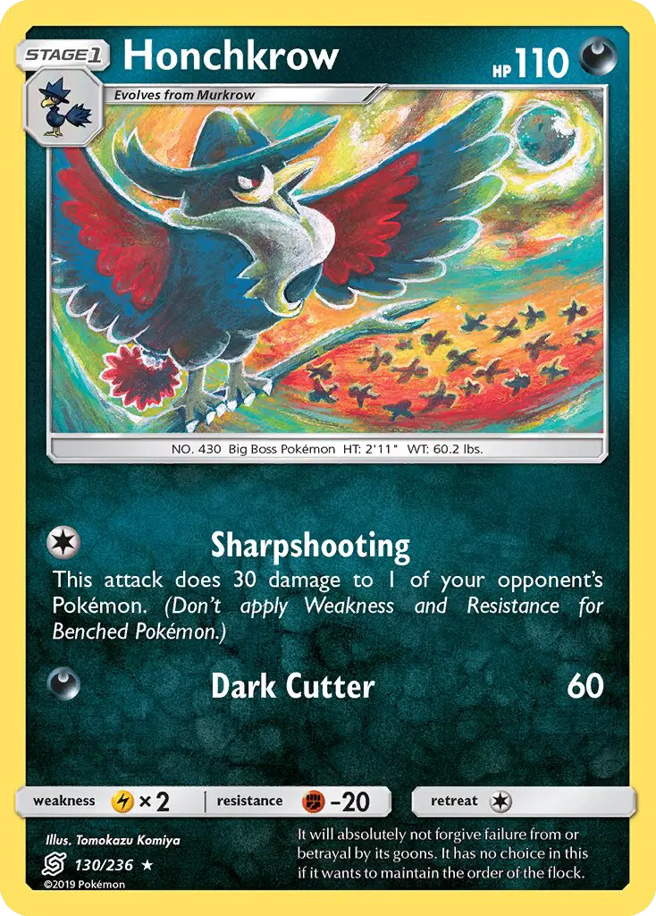 Honchkrow Rare rarity Unified Minds Pokémon card price — $0.95