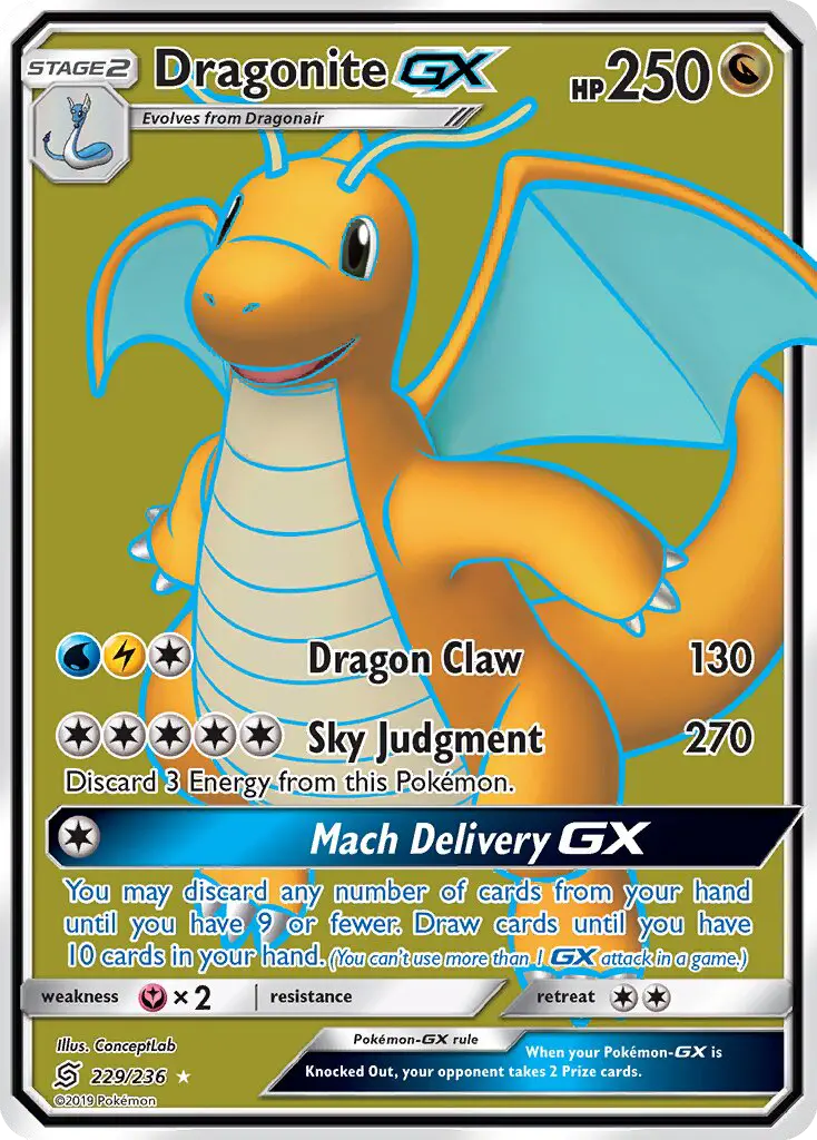 Dragonite GX Ultra Rare rarity Unified Minds Pokémon card price — $46.27