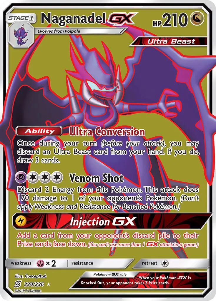 Naganadel GX Ultra Rare rarity Unified Minds Pokémon card price — $6.40