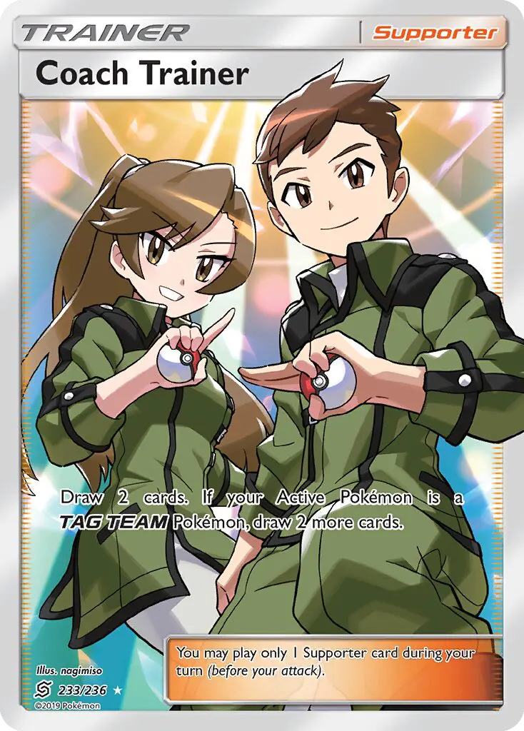 Coach Trainer Ultra Rare rarity Unified Minds Pokémon card price — $15.65
