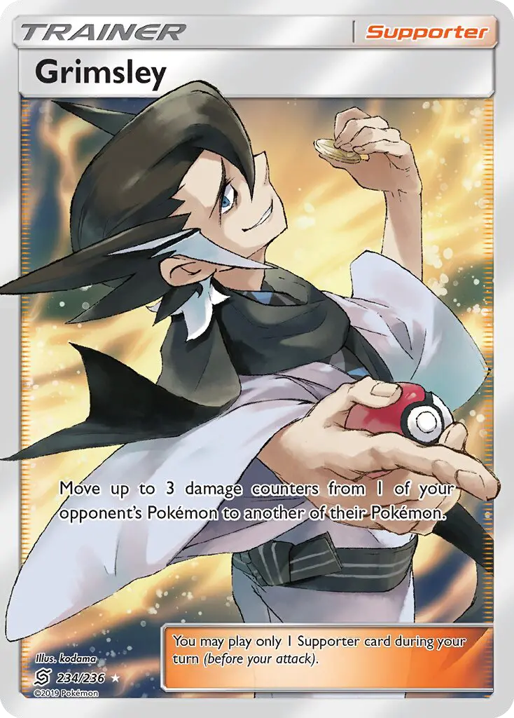 Grimsley Ultra Rare rarity Unified Minds Pokémon card price — $11.48