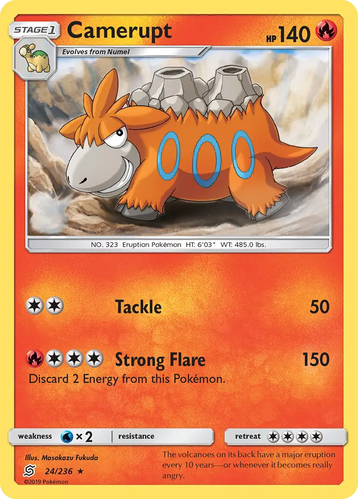 Camerupt Rare rarity Unified Minds Pokémon card price — $0.36