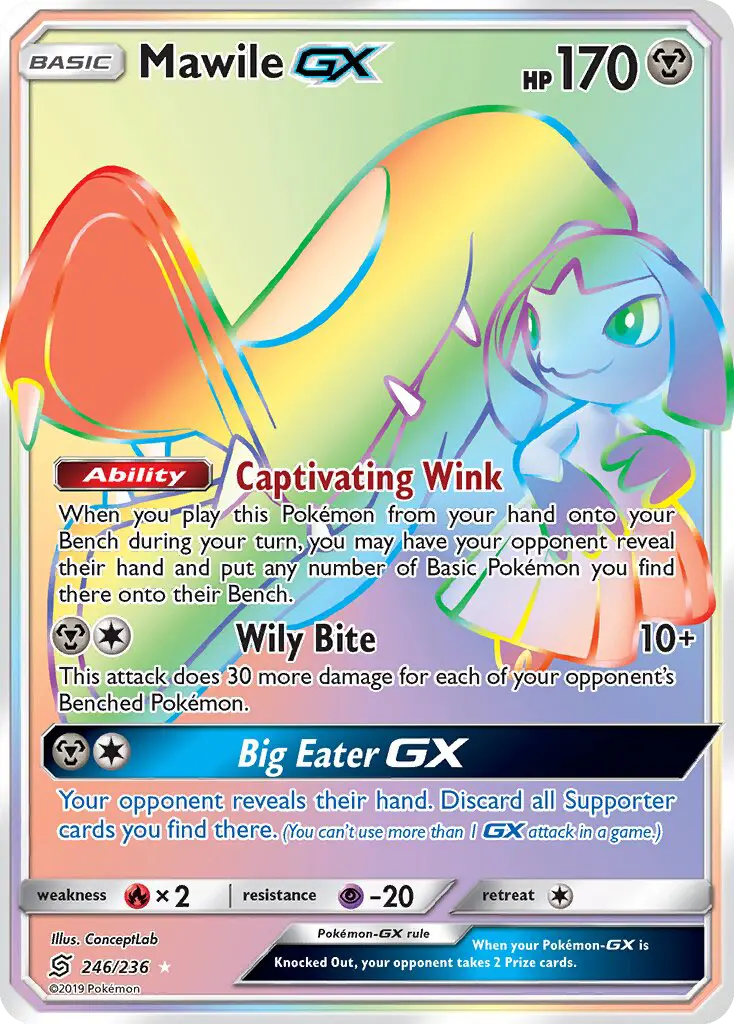 Mawile GX Secret Rare rarity Unified Minds Pokémon card price — $24.65