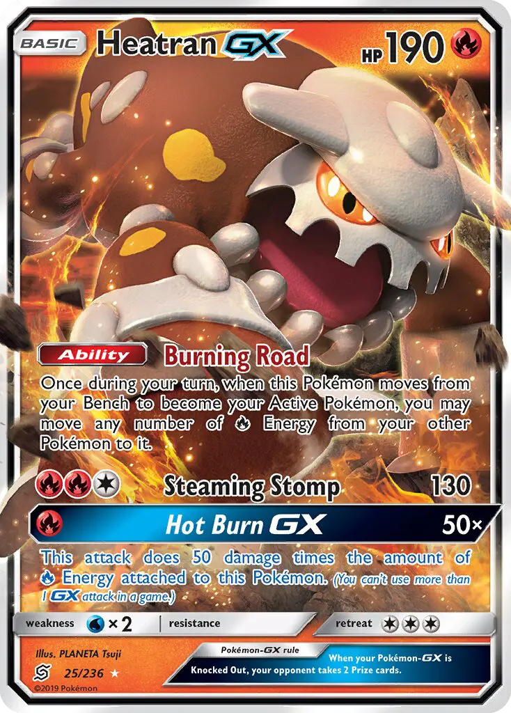 Heatran GX Ultra Rare rarity Unified Minds Pokémon card price — $1.96