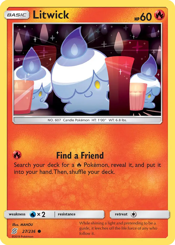 Litwick Common rarity Unified Minds Pokémon card price — $0.67