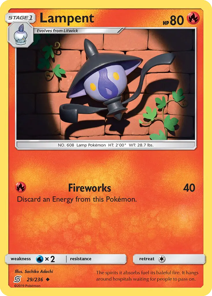 Lampent Uncommon rarity Unified Minds Pokémon card price — $0.69