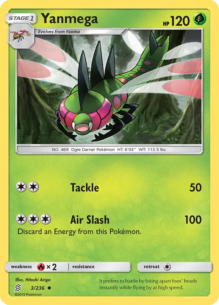Yanmega Uncommon rarity Unified Minds Pokémon card price — $0.45