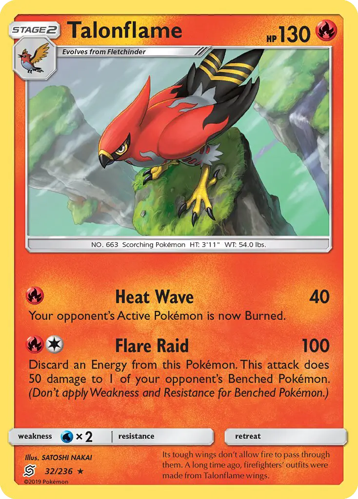 Talonflame Rare rarity Unified Minds Pokémon card price — $0.47