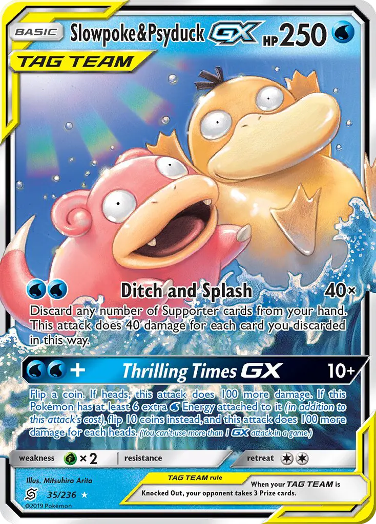 Slowpoke & Psyduck GX Ultra Rare rarity Unified Minds Pokémon card price — $142.93