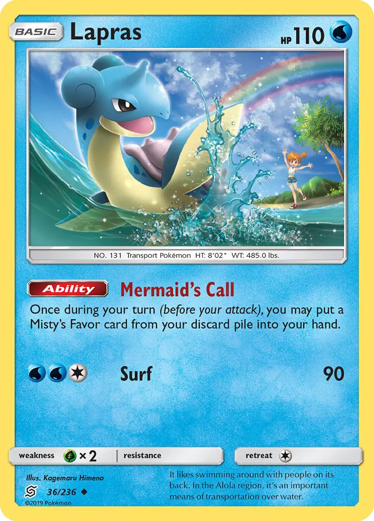 Lapras Uncommon rarity Unified Minds Pokémon card price — $9.79