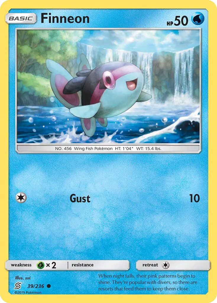 Finneon Common rarity Unified Minds Pokémon card price — $0.40