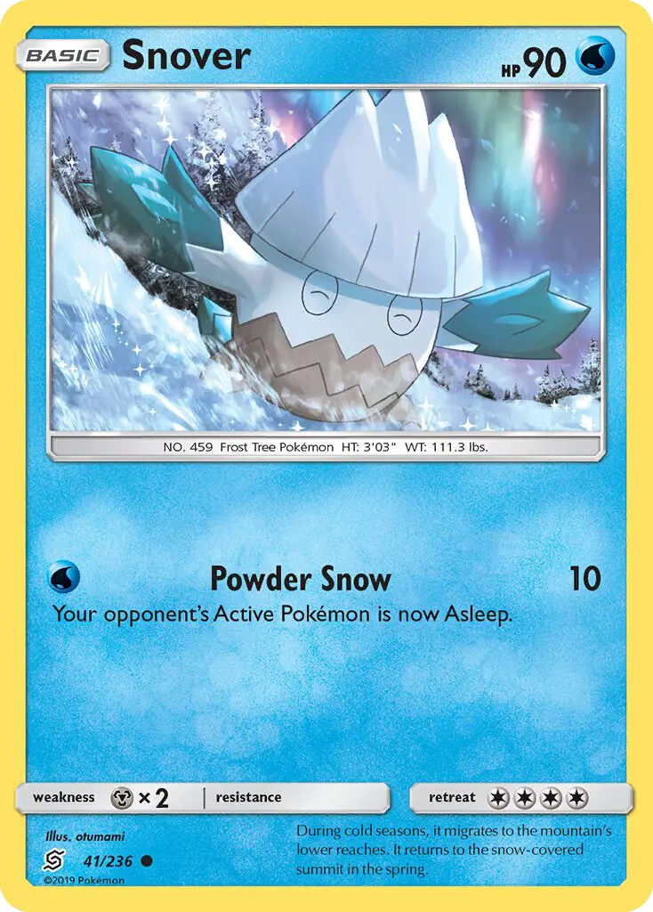 Snover Common rarity Unified Minds Pokémon card price — $0.56