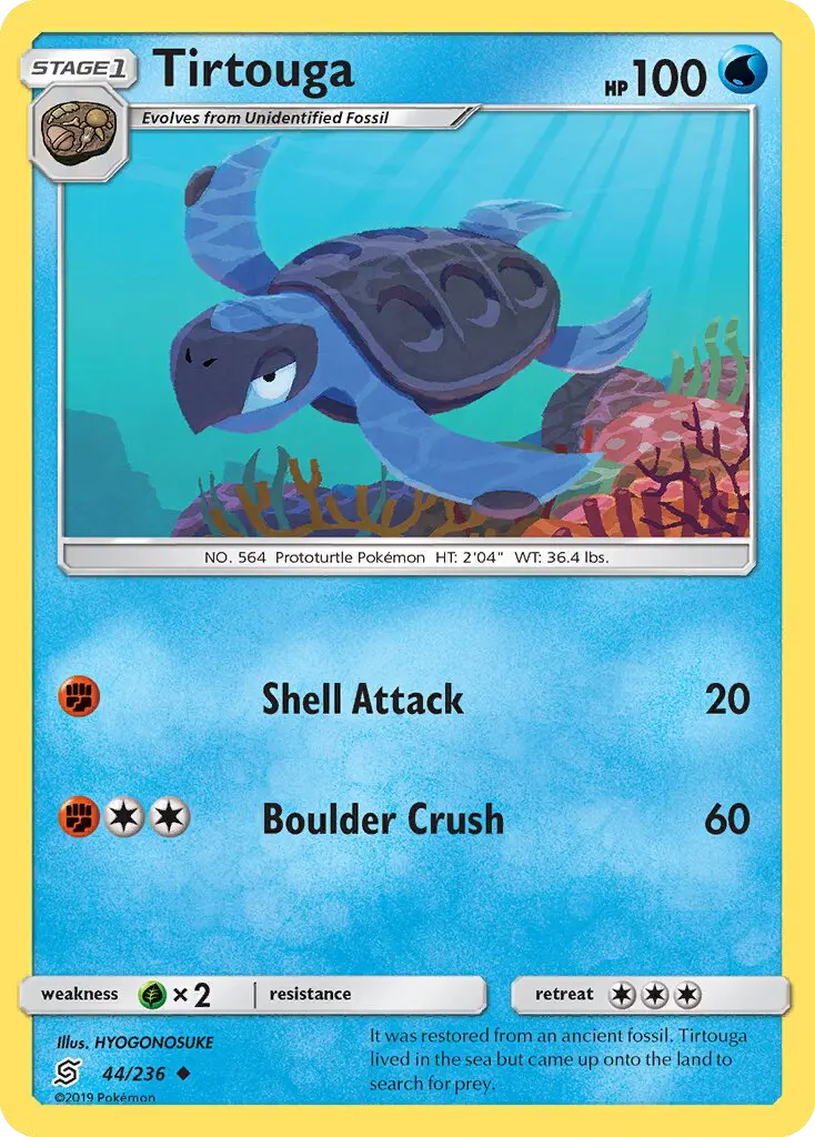 Tirtouga Uncommon rarity Unified Minds Pokémon card price — $1.36